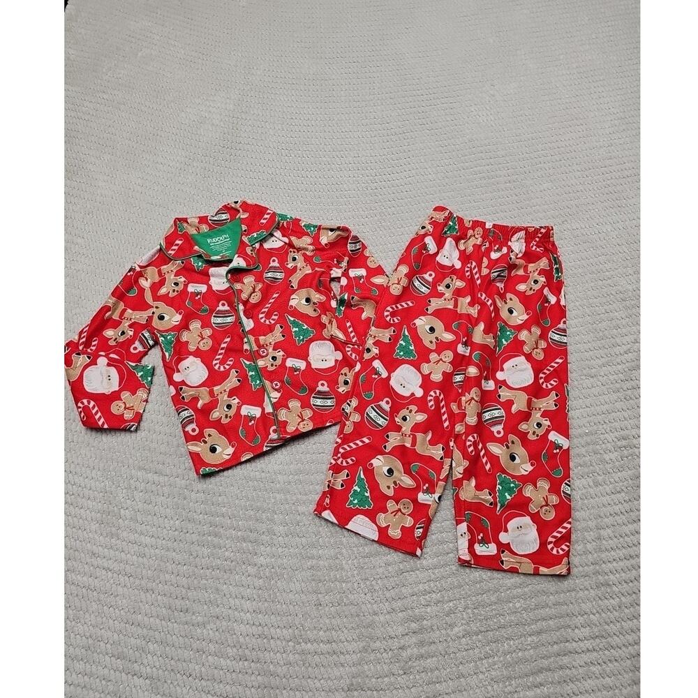 Rudolph Christmas Pajamas Todder 3T Christmas Santa Reindeer